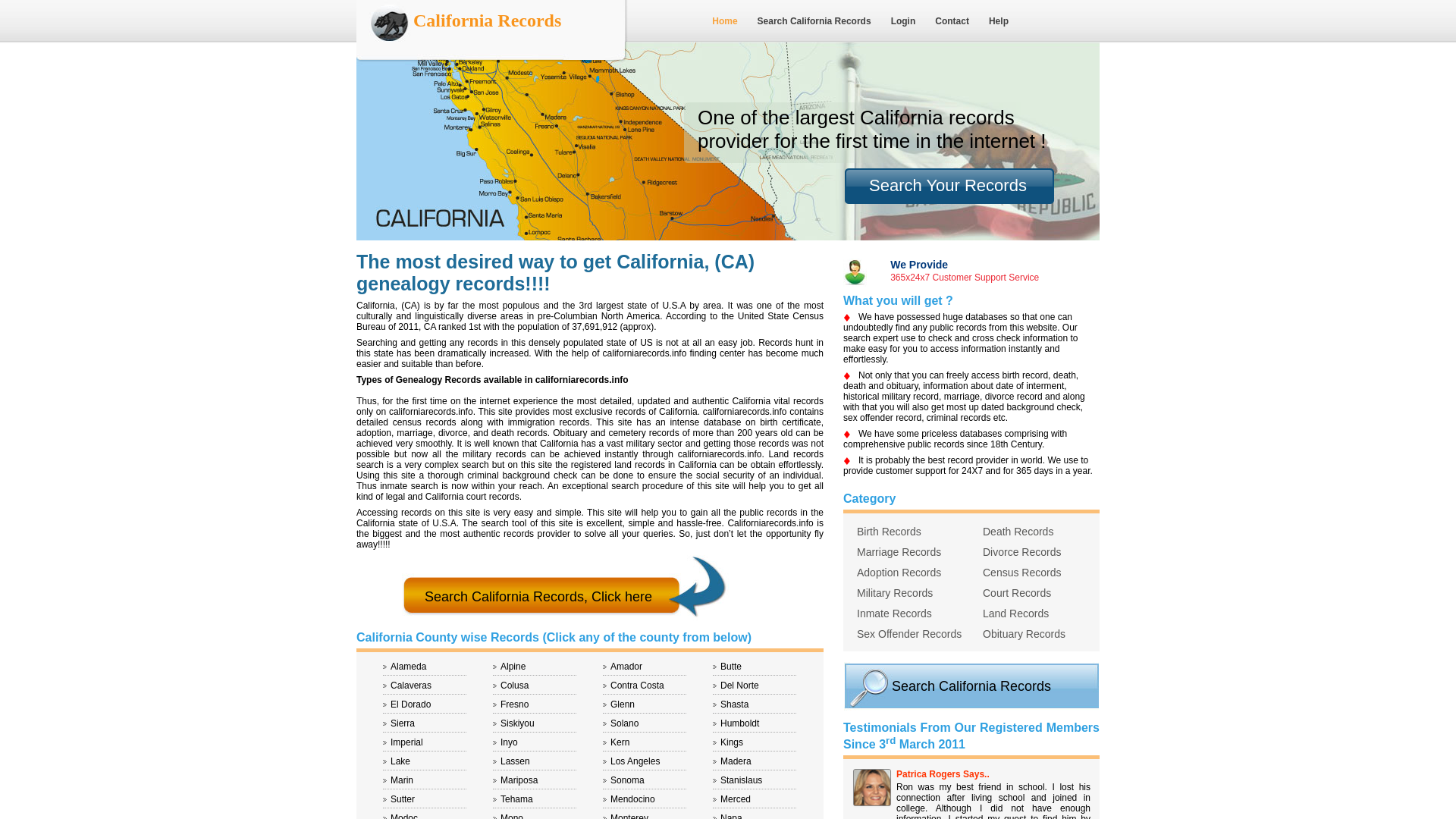 Records California Online, Search CA vital Records