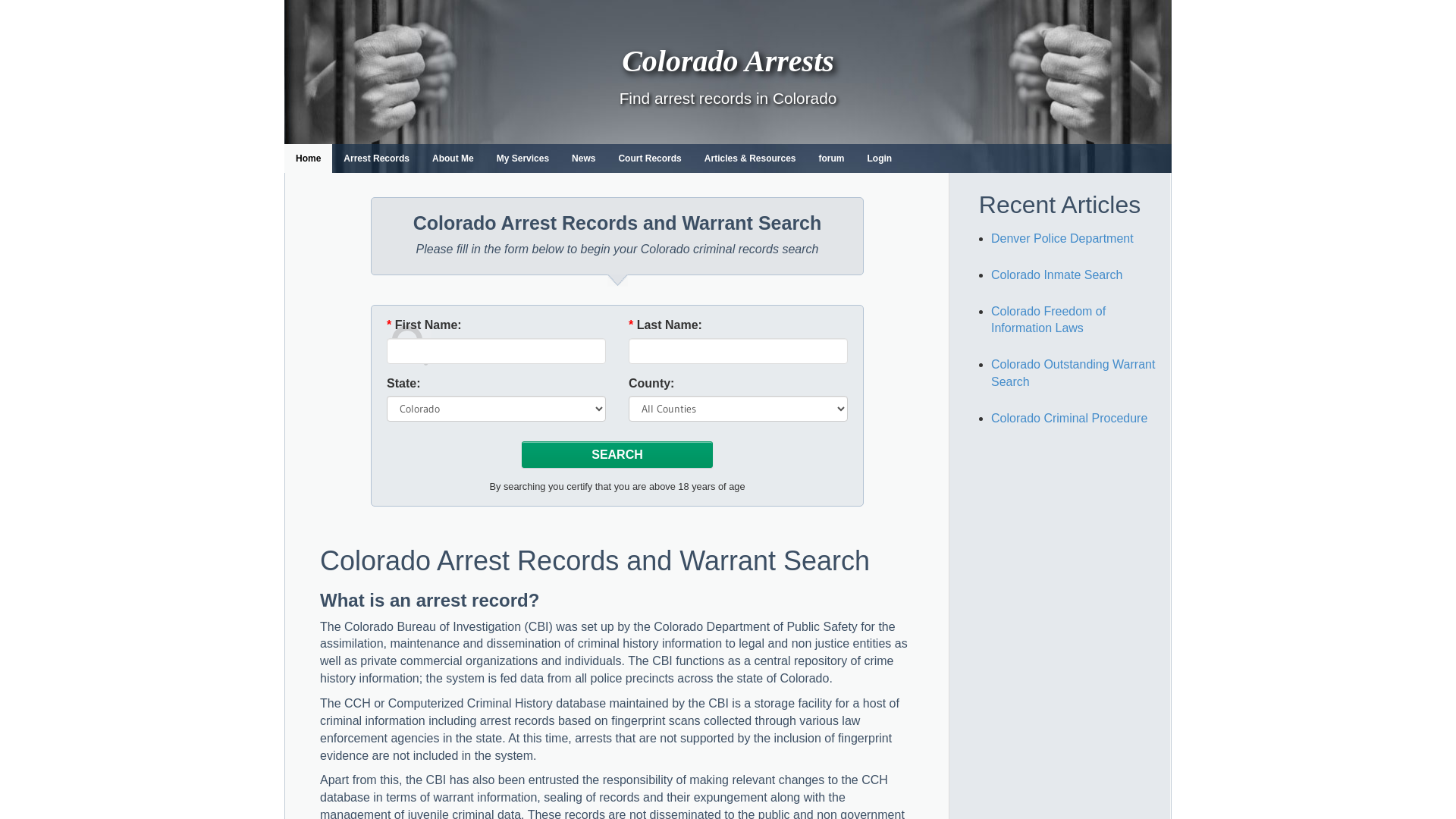 Colorado Arrest Records and Warrant Search