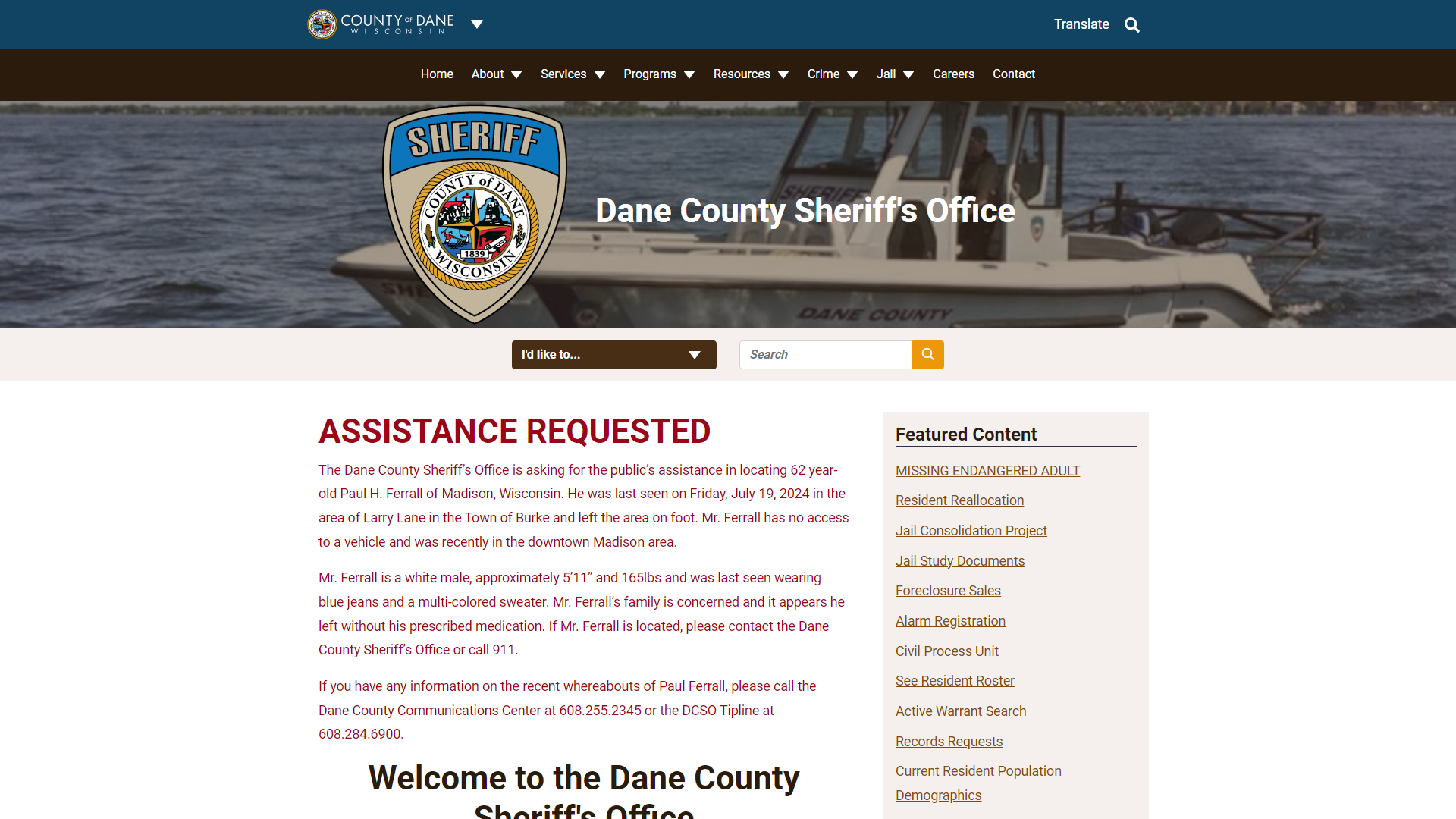 Home Page | Dane County Sheriff