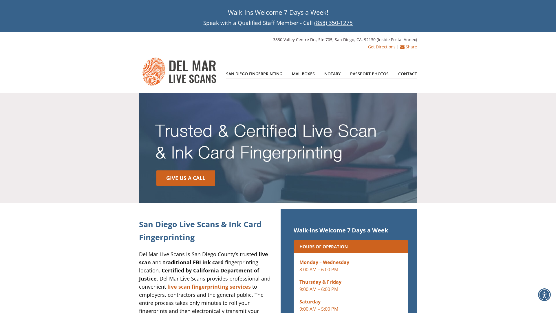 San Diego Live Scan Fingerprinting - Del Mar Live Scans