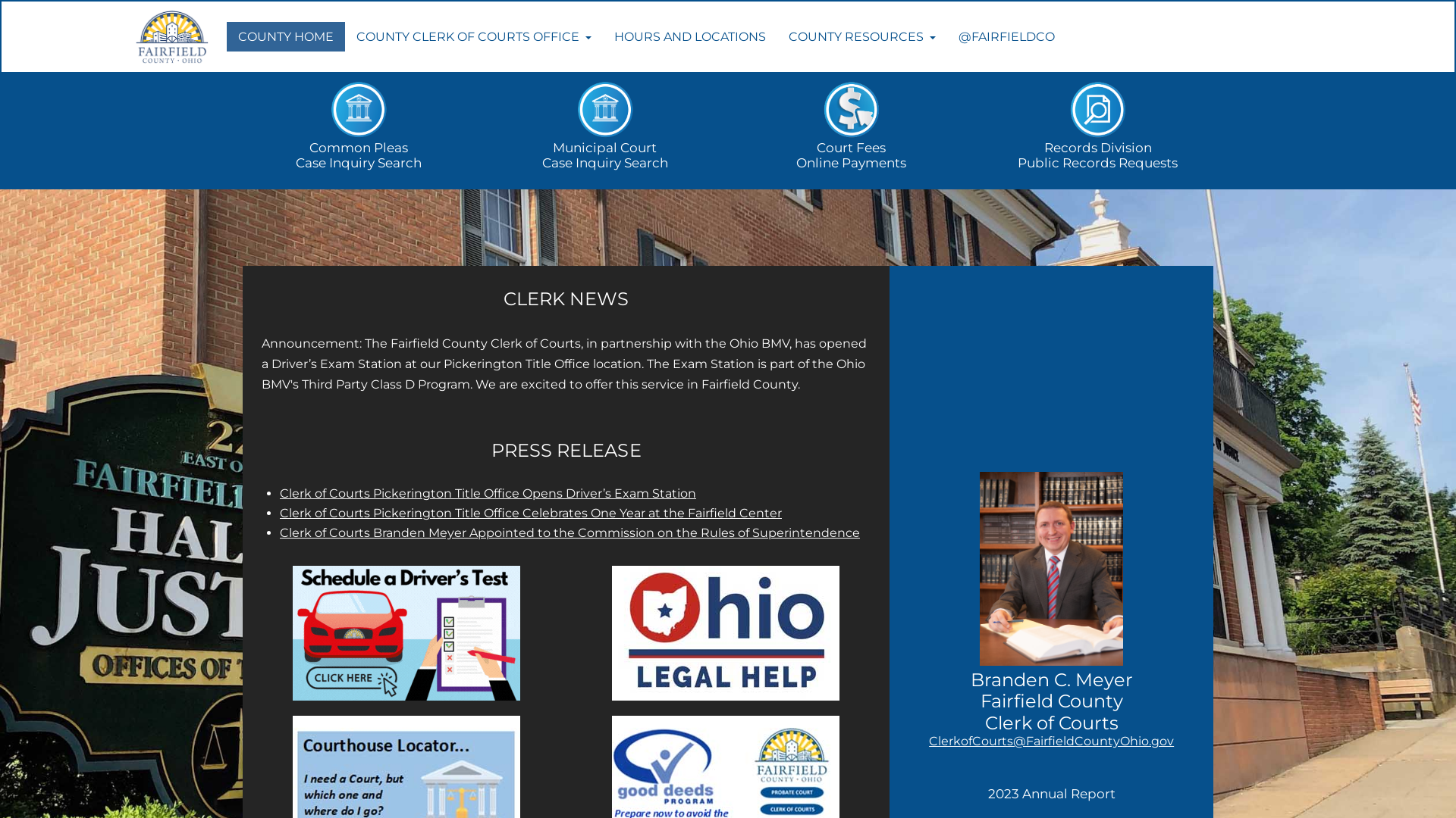 Fairfield County Clerk of Courts, Lancaster, Ohio