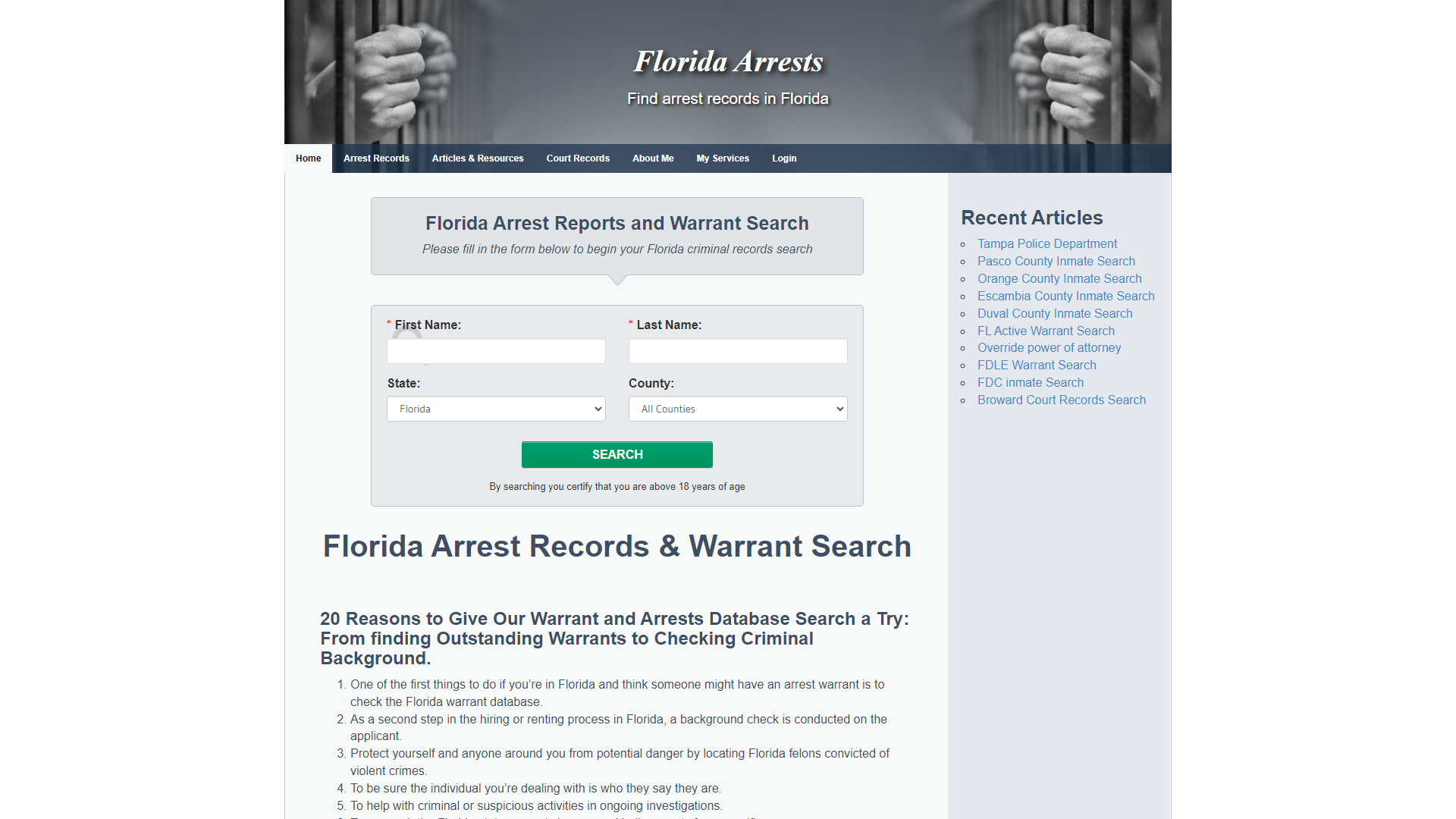 Florida Arrest Records & Warrant Search