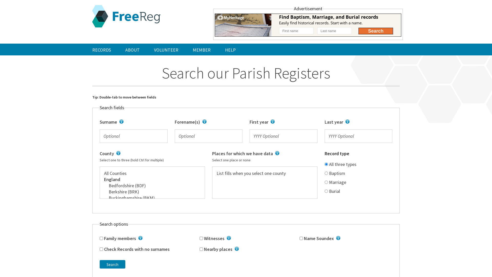 Search Query | FreeREG