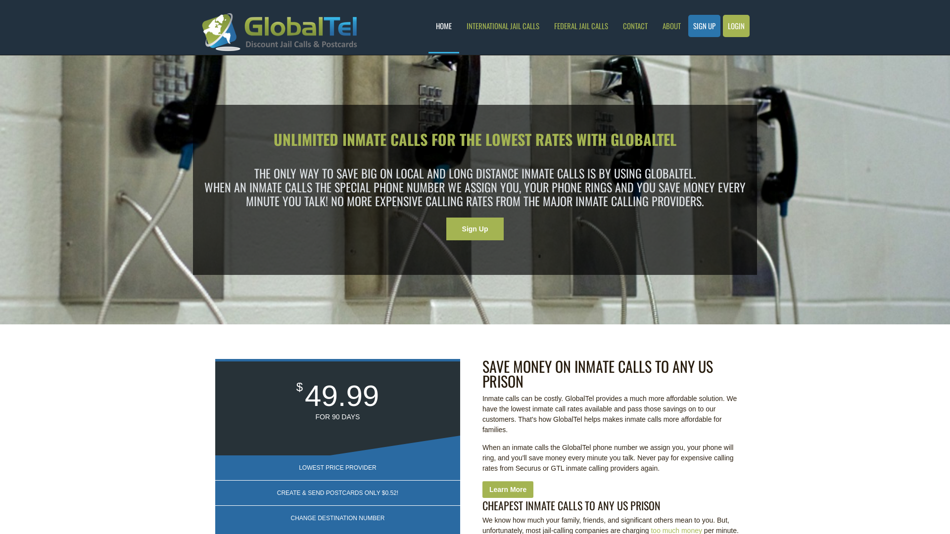 GlobalTel - Save up to 90% Per Minute On Inmate Calls