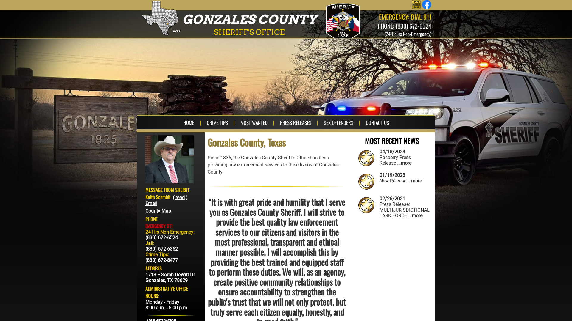 Gonzales County TX Sheriff