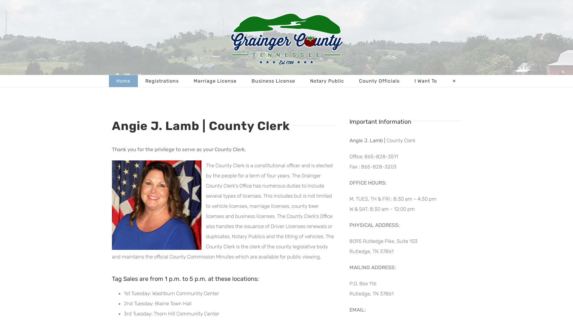 Grainger County Tennessee County Clerk