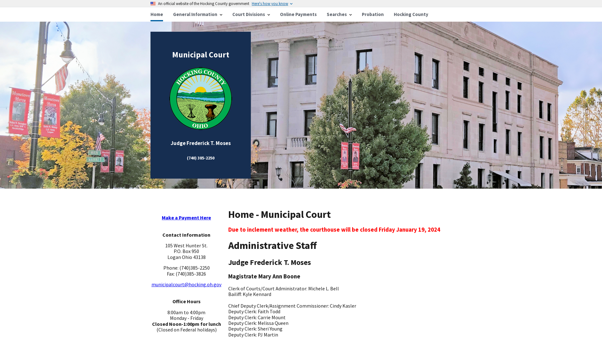 Home - Municipal Court | Hocking County