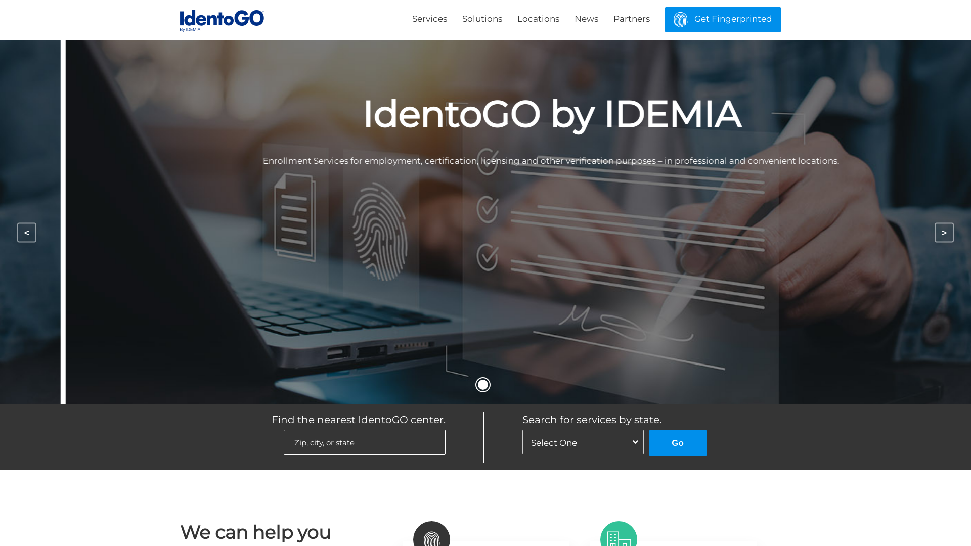 We provide identity-related services to protect American lives. | Identogo