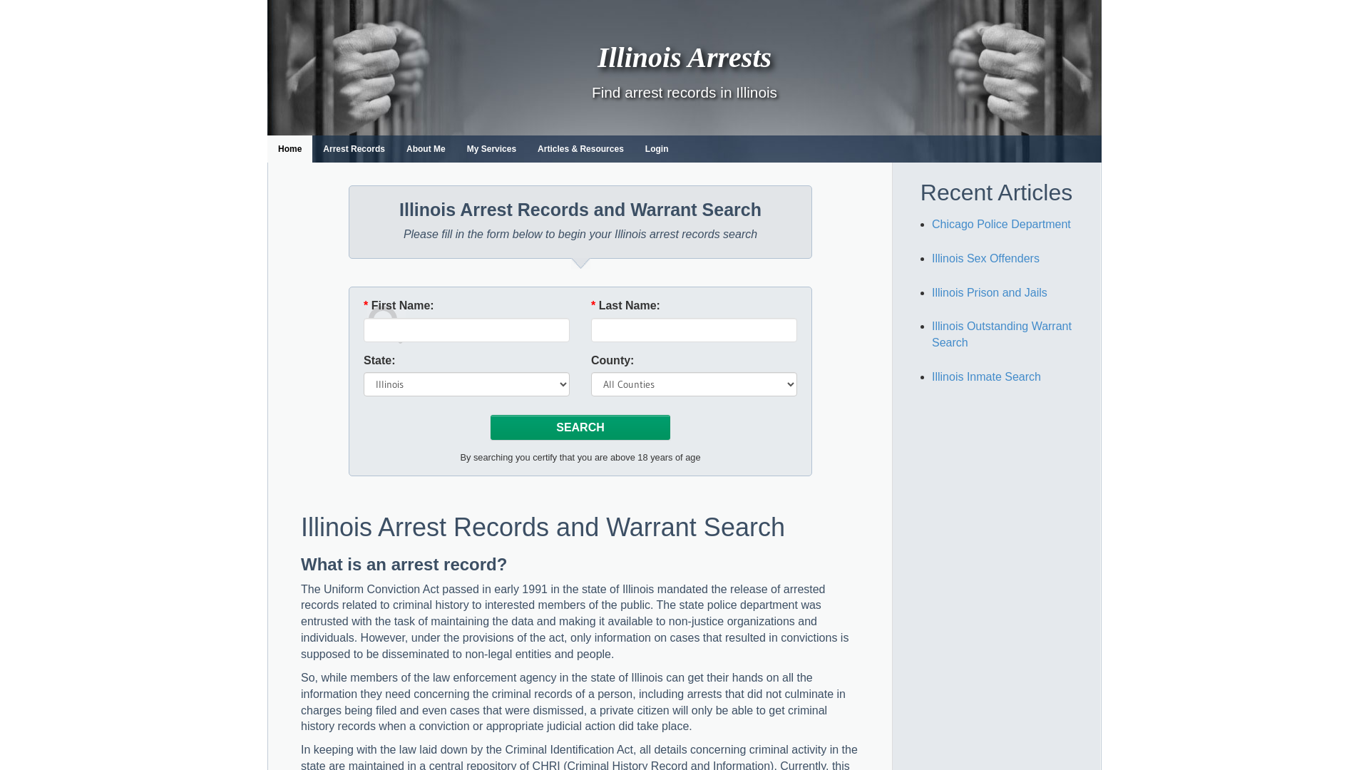 Illinois Arrest Records and Warrant Search