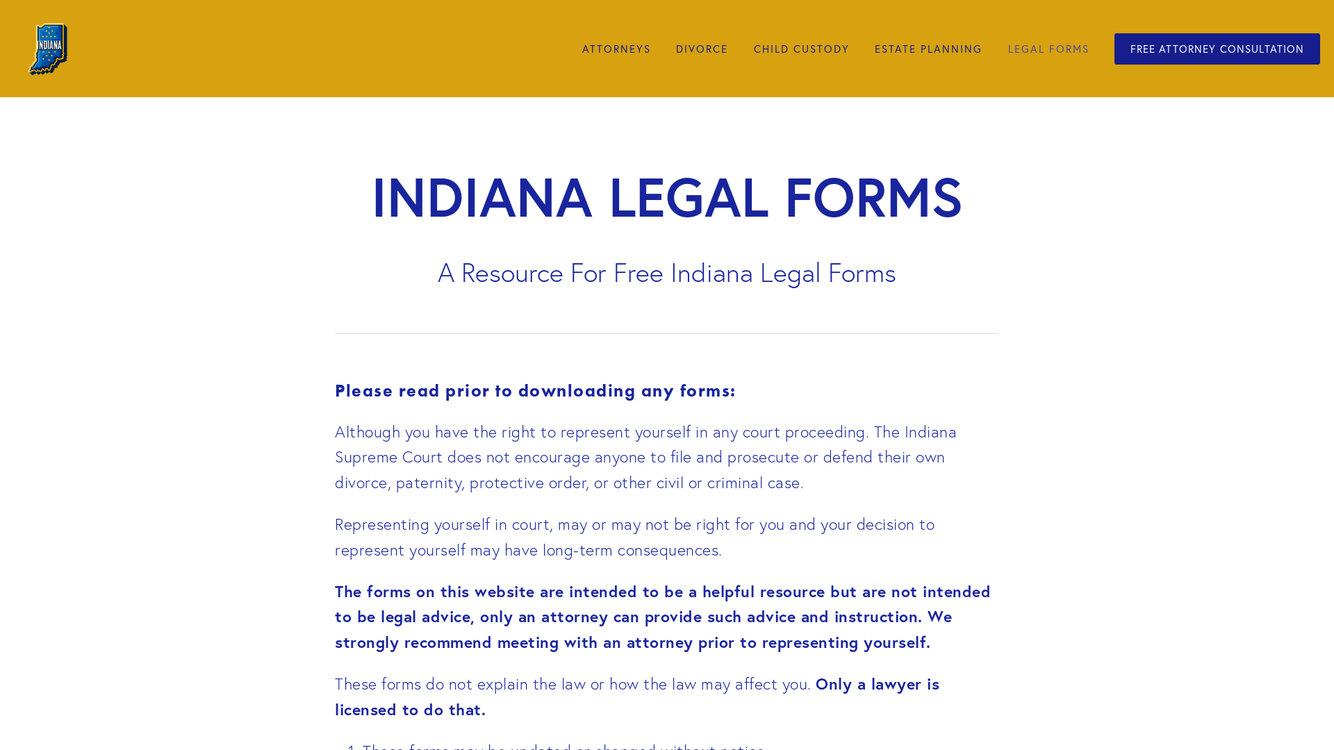 Indiana Legal Forms