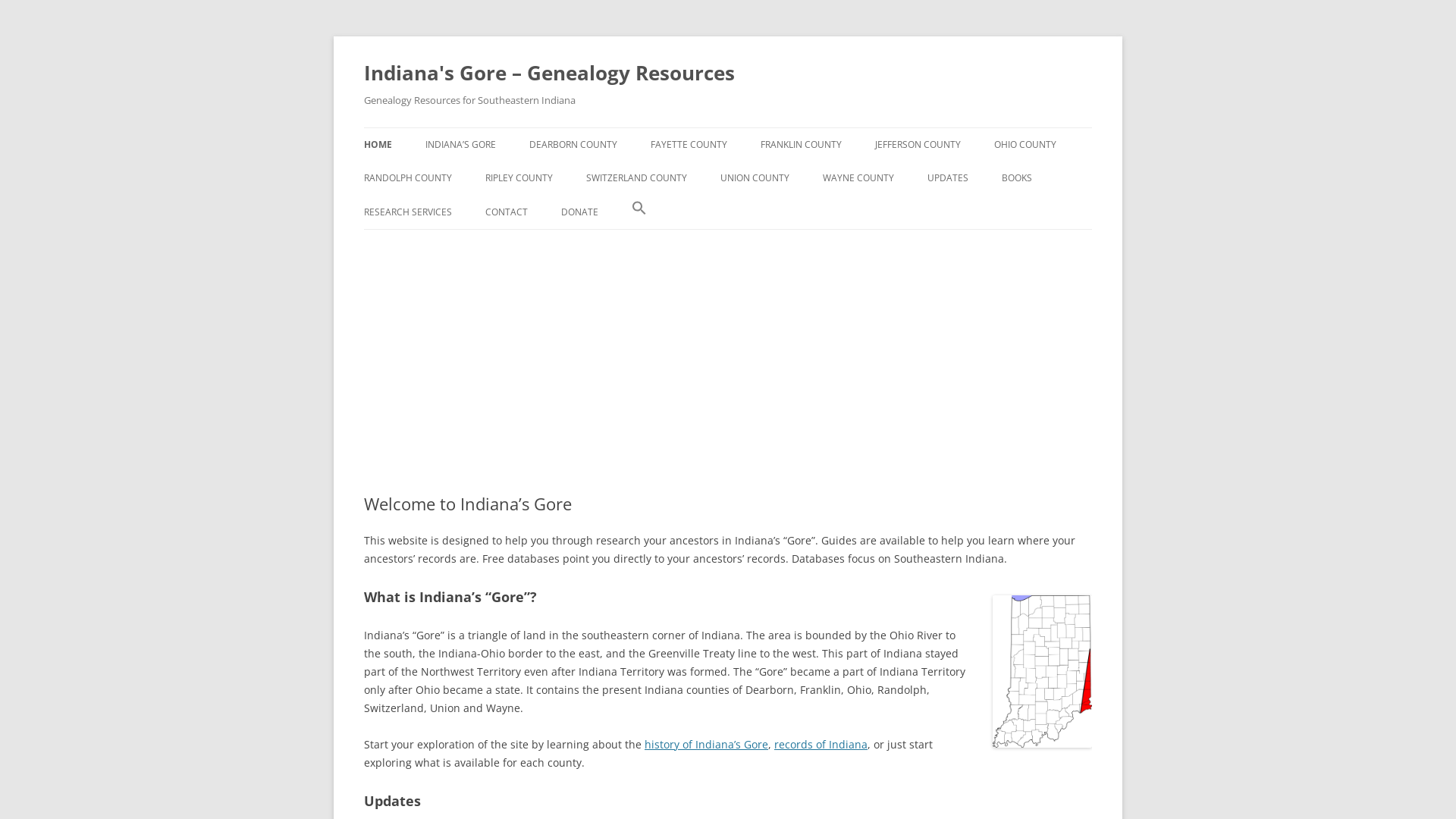 Indiana’s Gore - Genealogy Resource for Southeastern Indiana