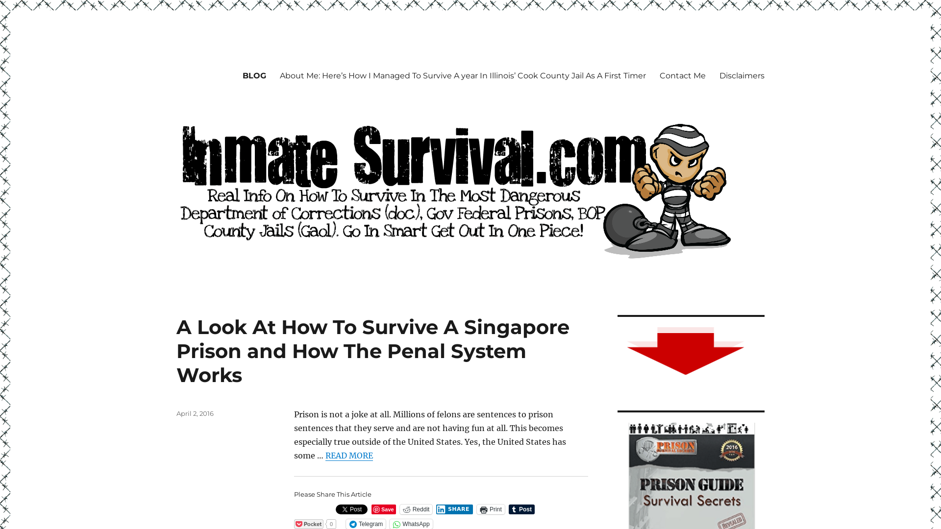 Survive In Prison or Jail Department Of Correction With Knowledge & Training – Real Info On How To Survive In The Most Dangerous Department Of Corrections (doc), Gov Federal Prisons, BOP, County Jails (Gaol), Boot Camps & All Other Correctional Facilities. Best Guides, Tips & Advices For First Time Criminals, Repeated Offenders, Seasonal Prisoners And Hardcore Convicts. Learn The Truth, Unwritten Golden Rules And Codes Of Conduct From A Former Veteran Felon. Go In Intelligently With The Right Mindset And Get Out Without A Scratch! Are You About To Serve Time In A Federal State Prison, County Jail Or Another Correctional Facility? Don’t Go In The Lockup Thinking A Penal Institution Is Just A Reform School Or Reformatory! Serving A Term In The Stockade (Informalclink, Jug, Brig, Can, Pen, Hoosegow, Skookum house, Cooler, Cage, Slam Or Pokey) Lurks With Full Of Potential Dangers If Not Well Educated In Advance About What Are The Best Ways To Survive. Click Here To Learn The Realities Behind The Big House Walls, Secrets And Untold Rules That Saved This Skinny White Guy Named Peter Maxwell While He Was Inside The Penitentiary. Go In The Jailhouse Smart And Get Out Of The Slammer In One Piece!