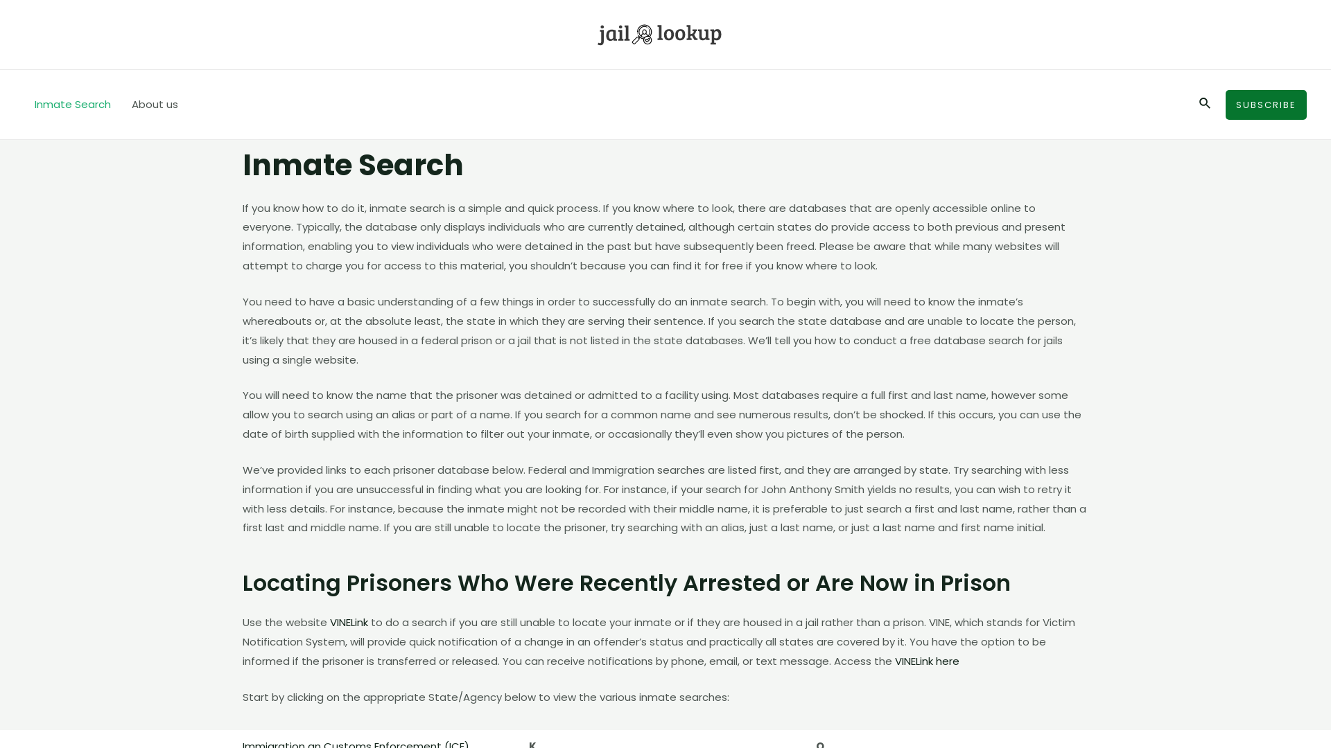 Inmate Search - Jail Lookup