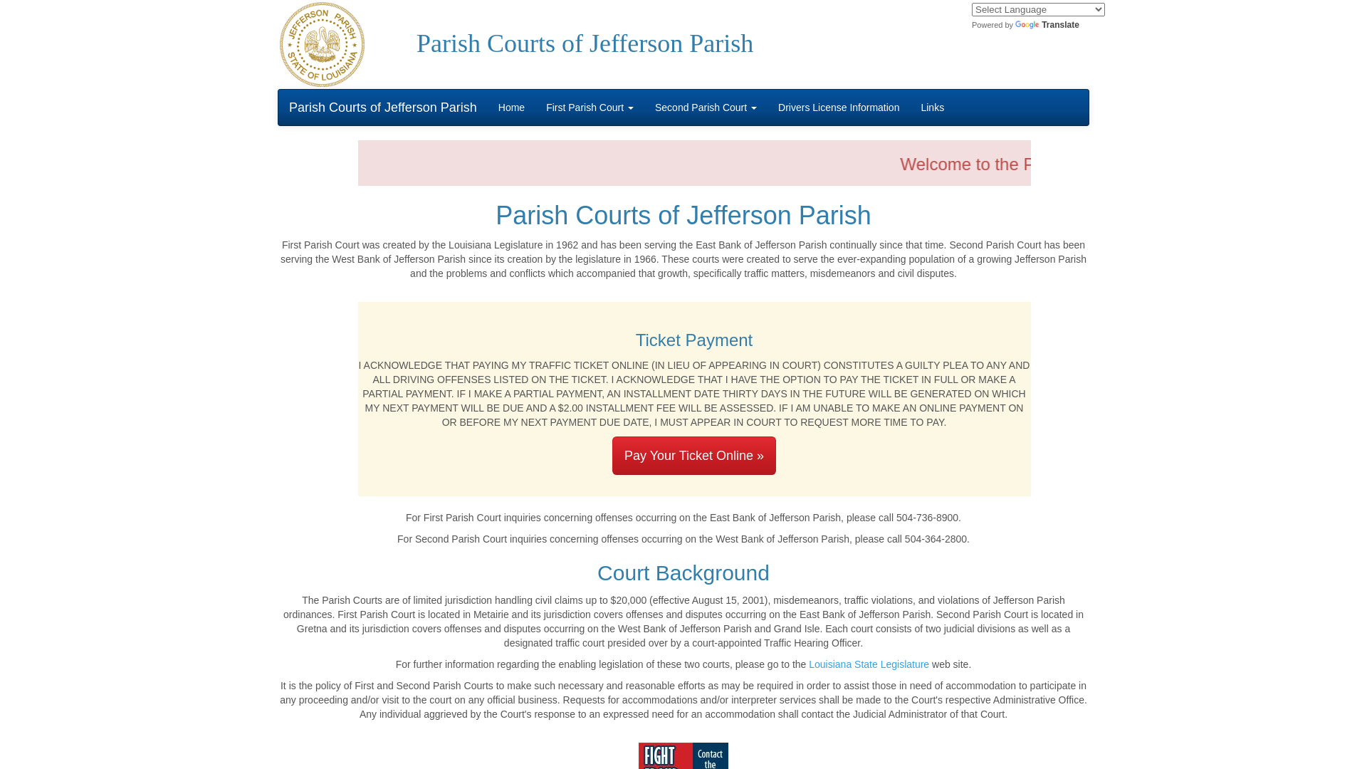 Home Page - Parish Courts of Jefferson Parish