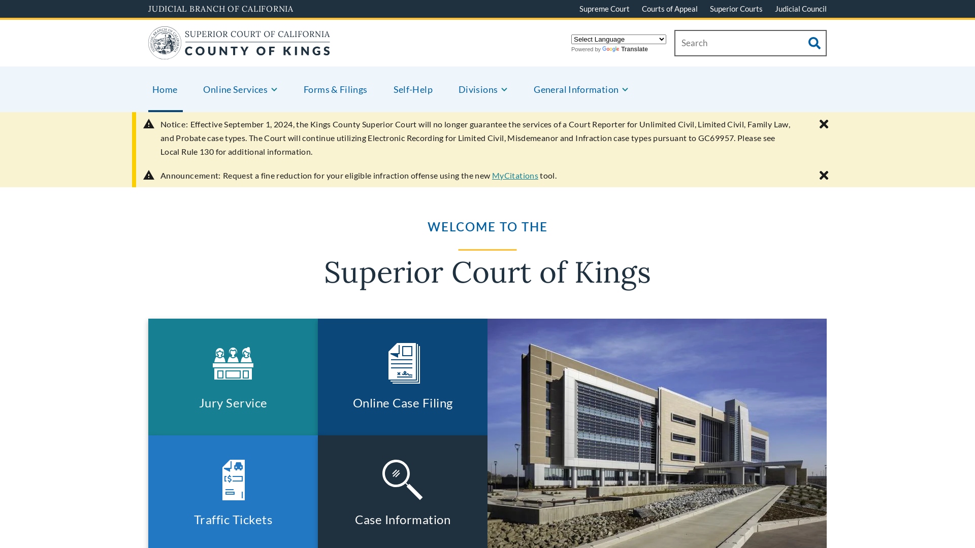 Home | Superior Court of California | County of Kings