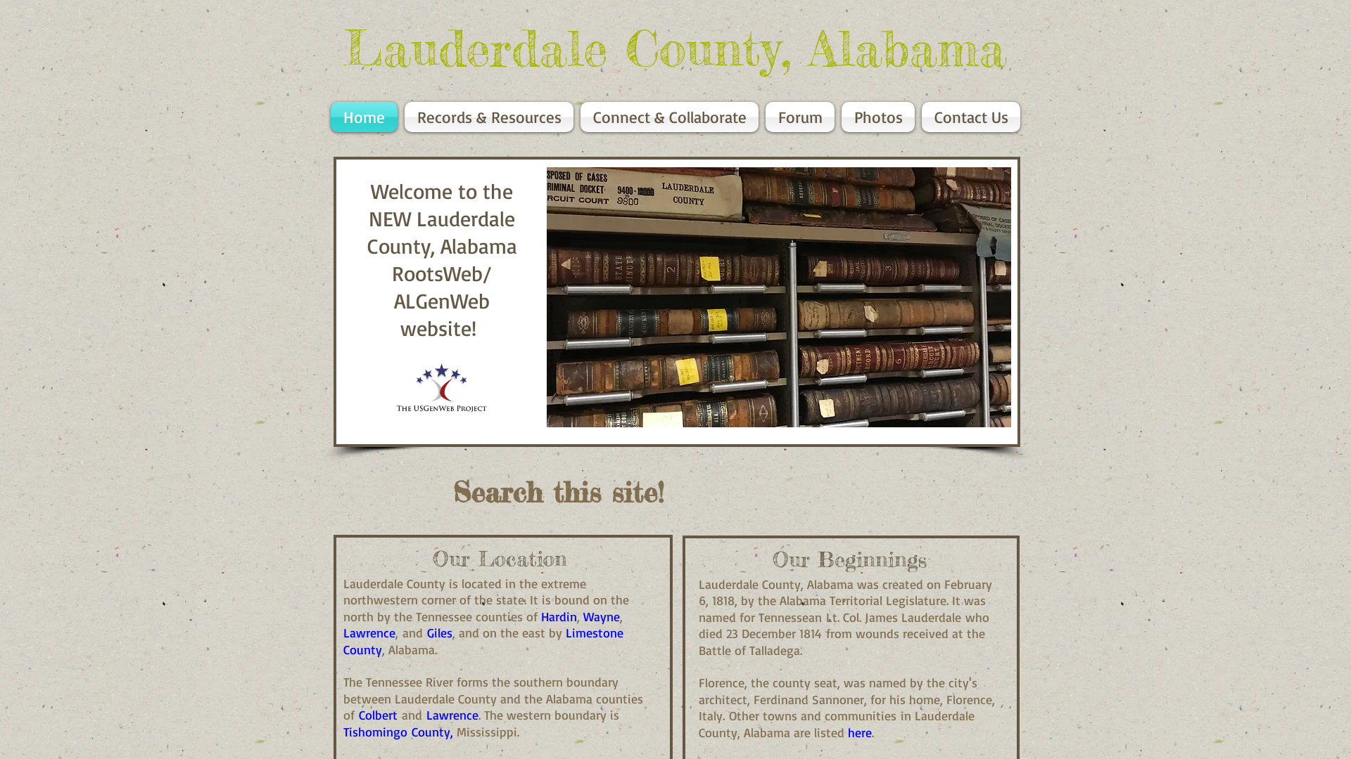 Lauderdale County Alabama History & Genealogy