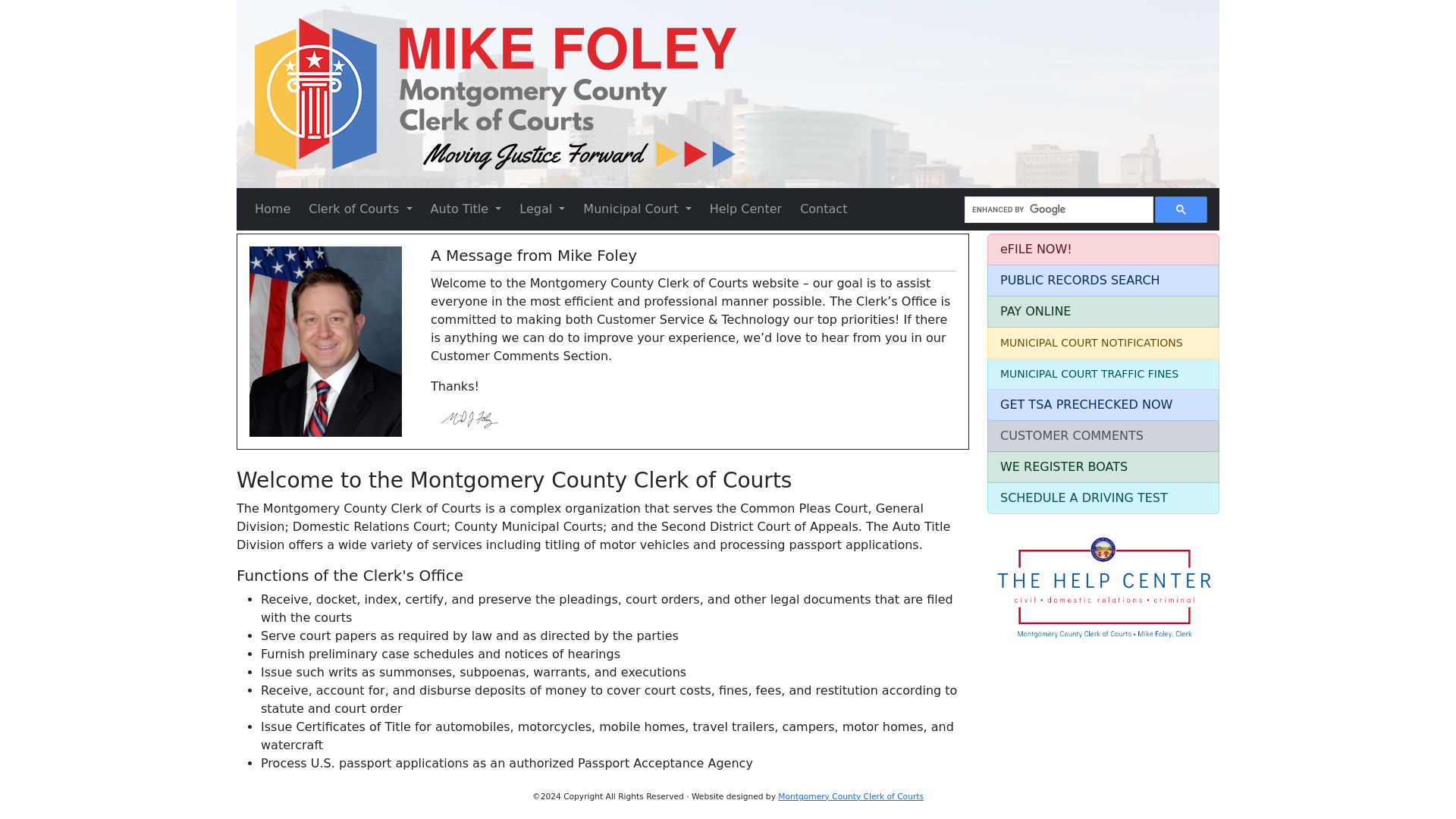 Mike Foley, Montgomery County Clerk of Courts