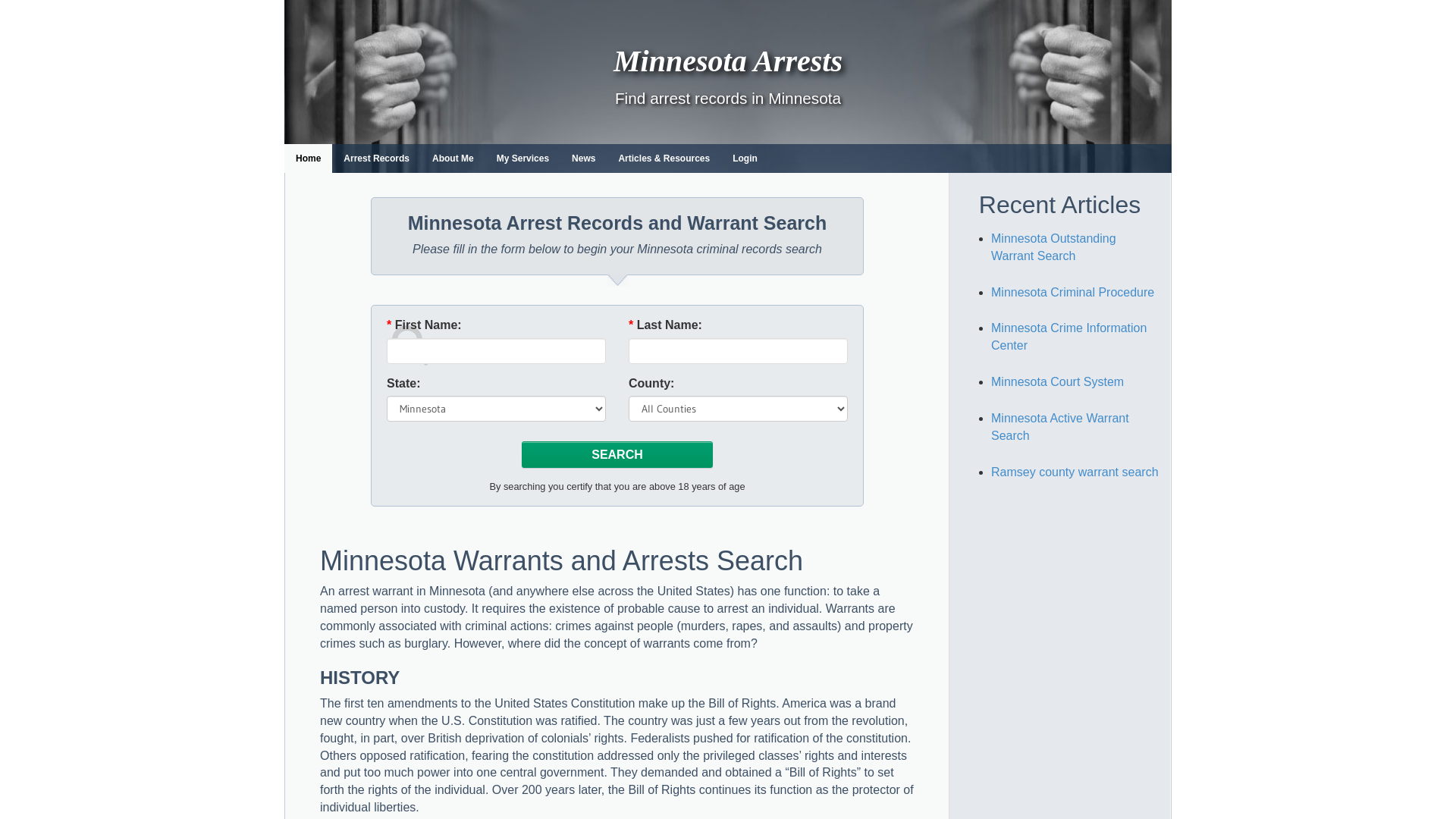 Minnesota Arrests - MN Warrants and Arrests Search