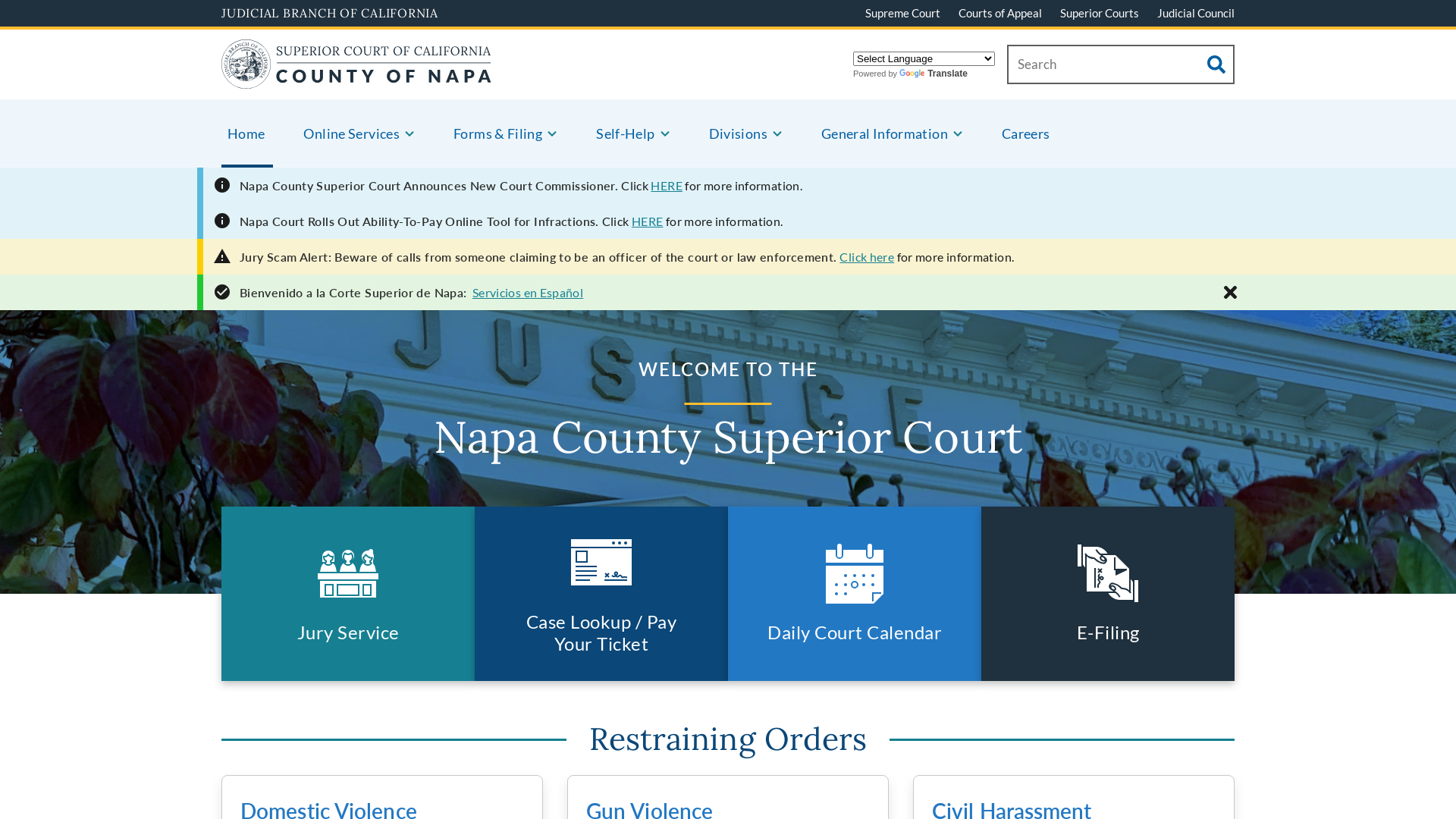 Home | Superior Court of California | County of Napa