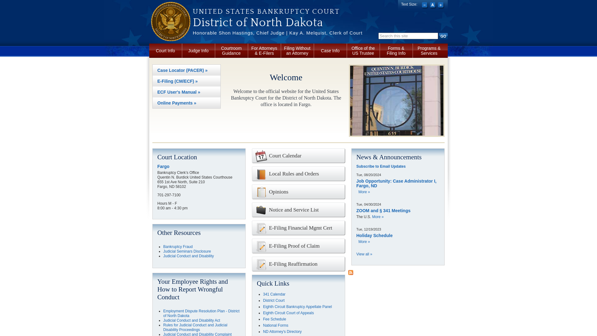 District of North Dakota | United States Bankruptcy Court