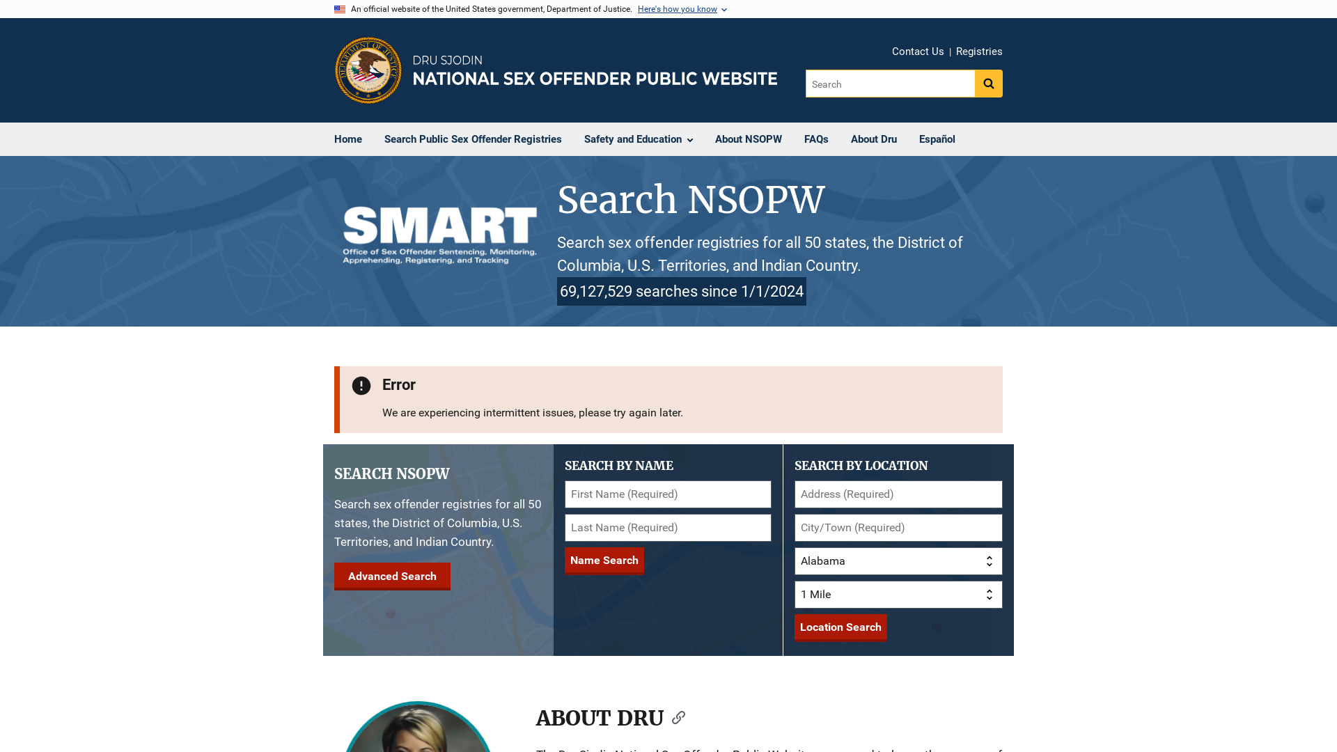 Home | Dru Sjodin National Sex Offender Public Website