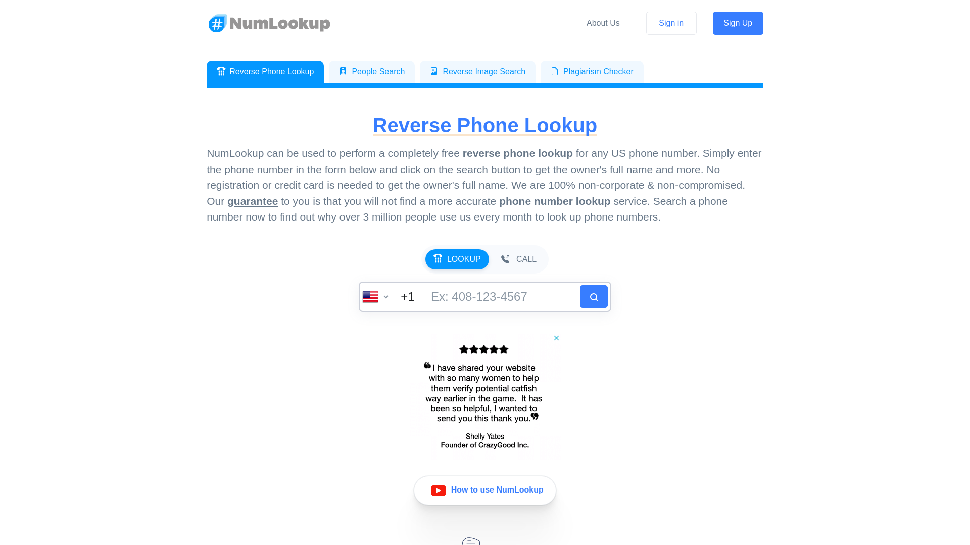 Reverse Phone Lookup | NumLookup