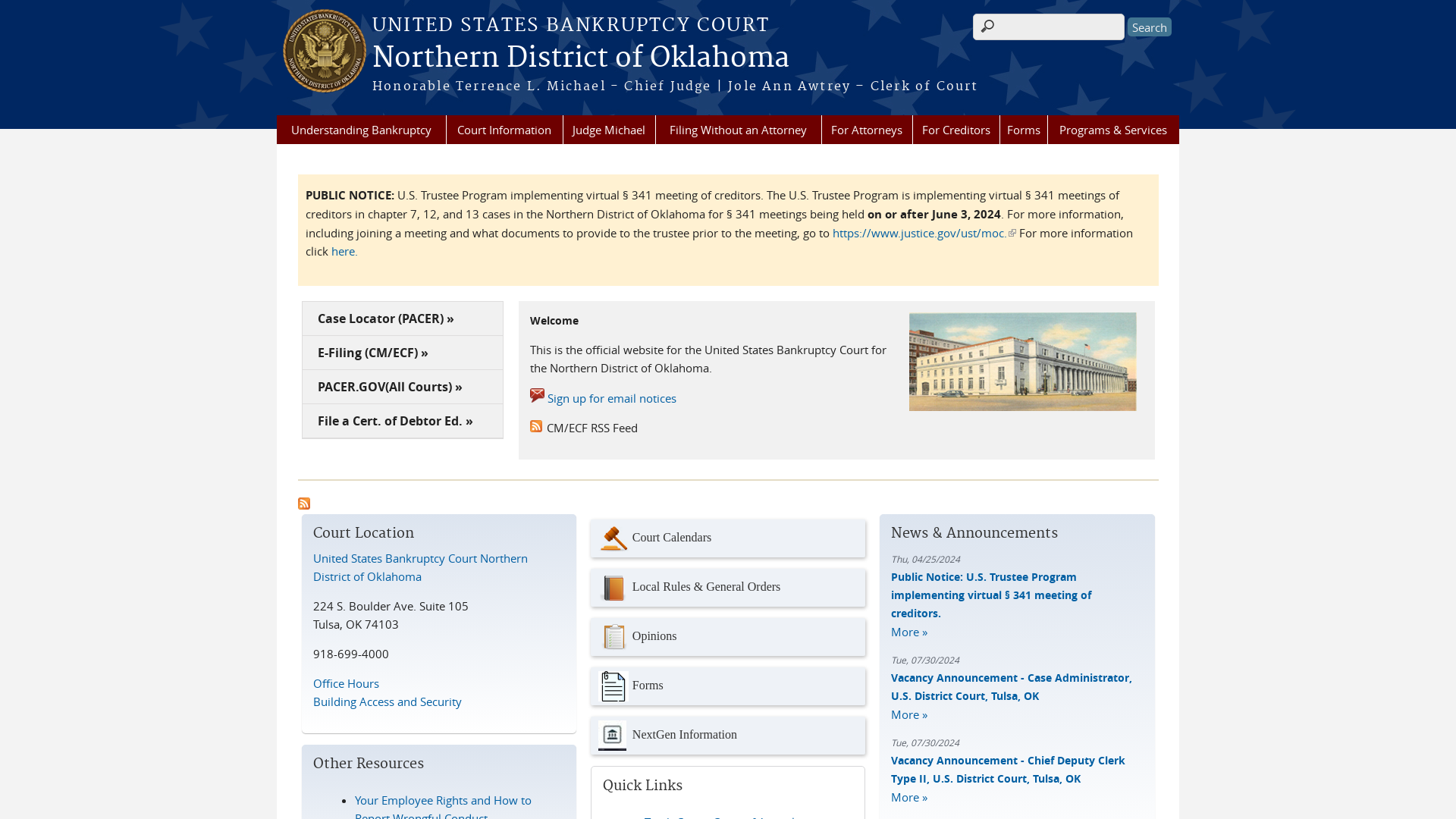 Northern District of Oklahoma | United States Bankruptcy Court