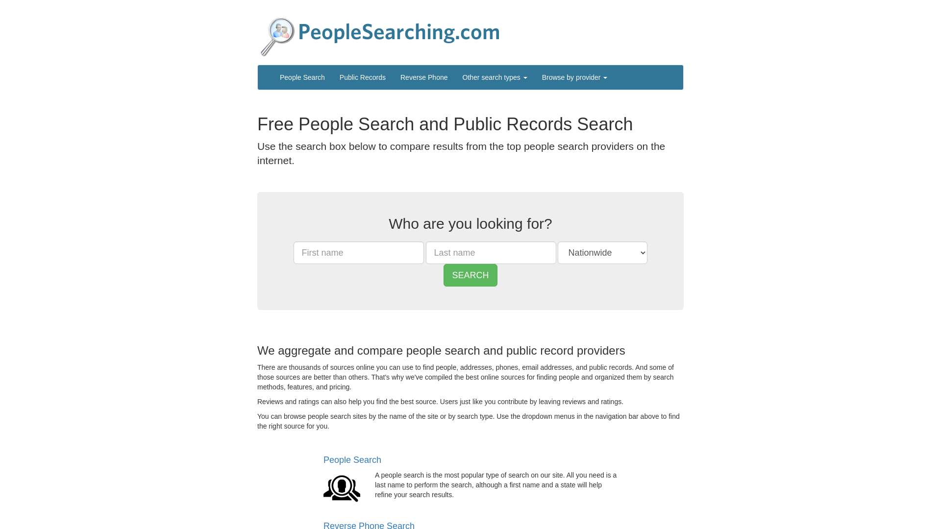 Find People and Public Records for Free | PeopleSearching.com