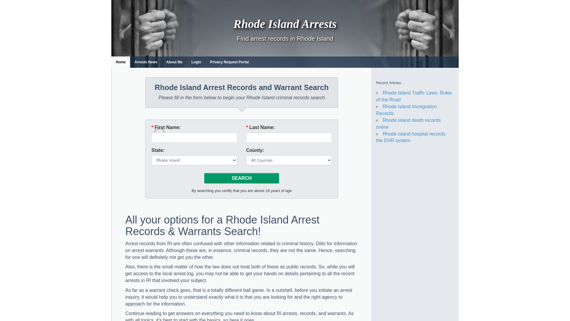 Rhode Island Arrests – Find arrest records in Rhode Island