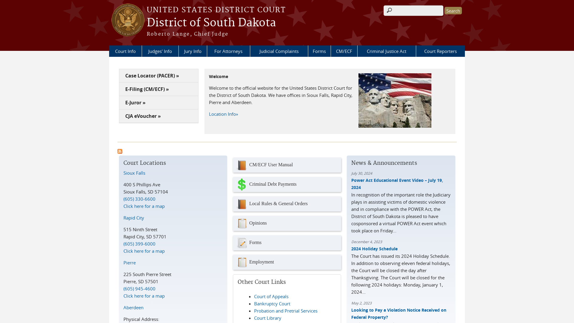 District of South Dakota | United States District Court