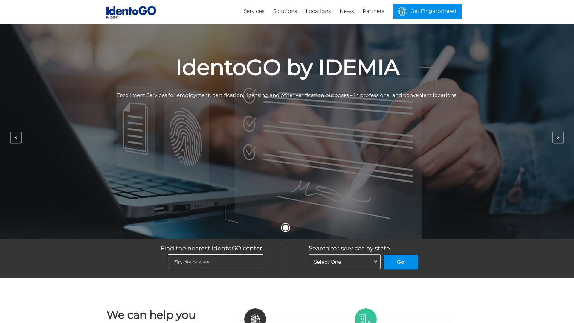 We provide identity-related services to protect American lives. | Identogo