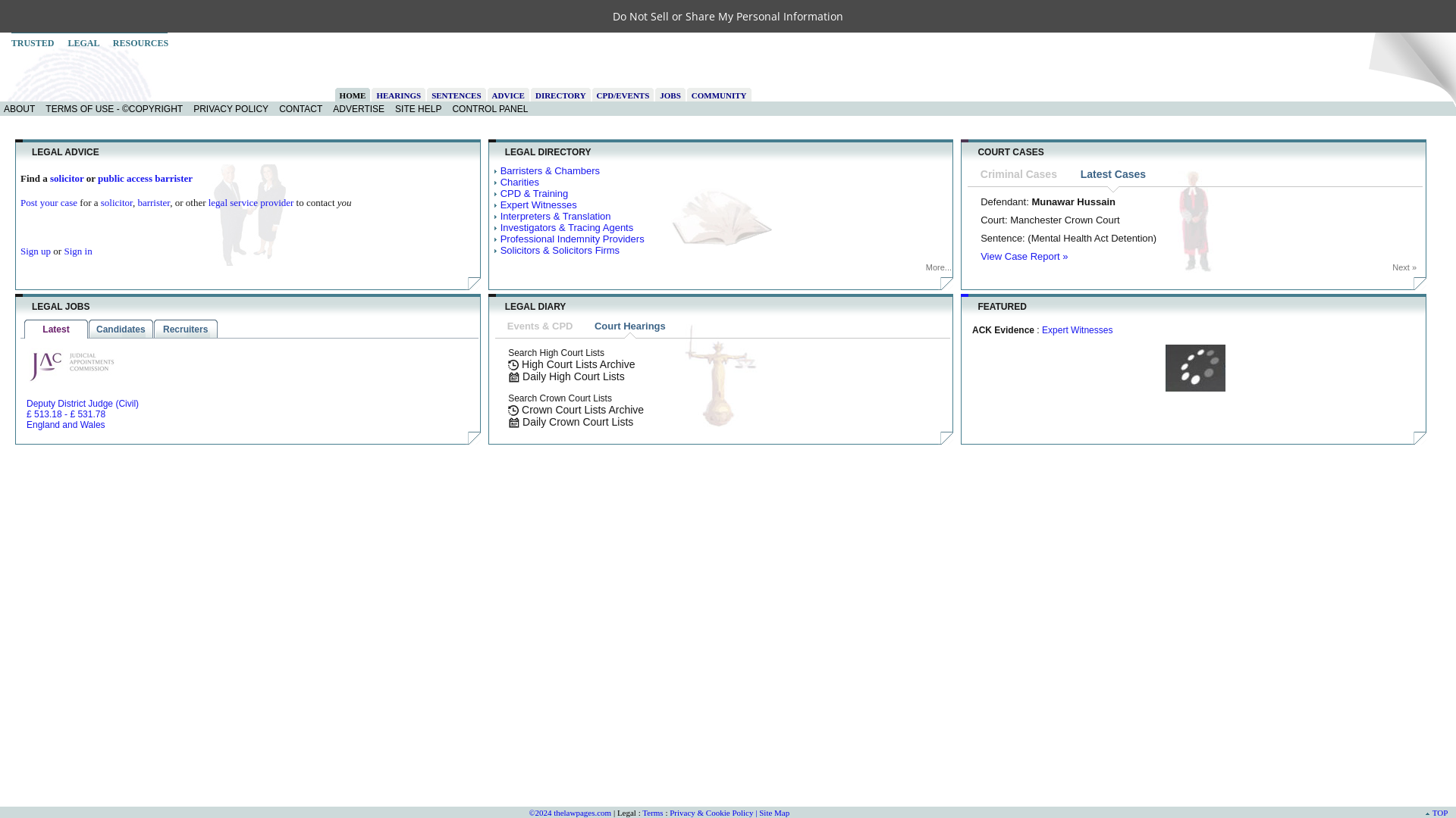 Court Hearing Lists Cases Sentencing Records Expert Witness Solicitor Barrister Jobs