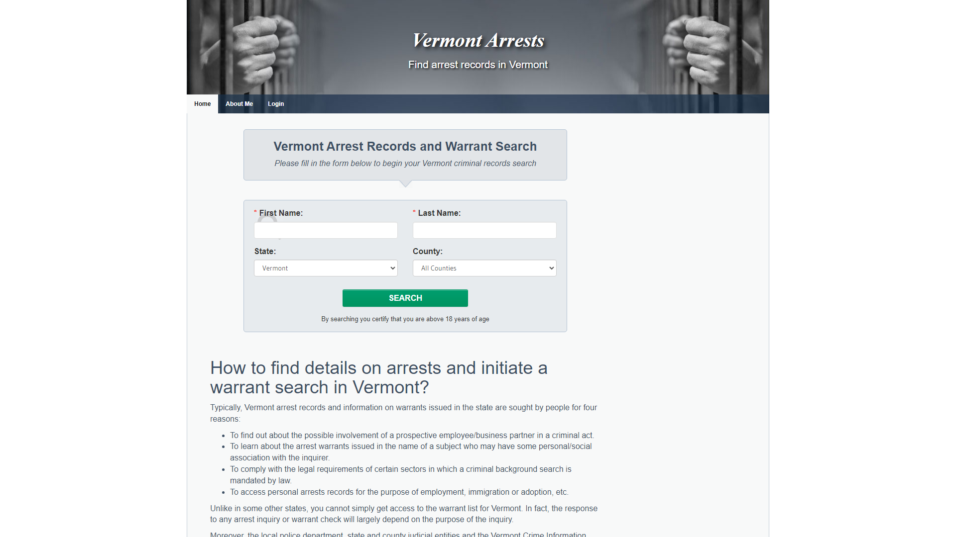 Vermont arrests and warrants lookup!