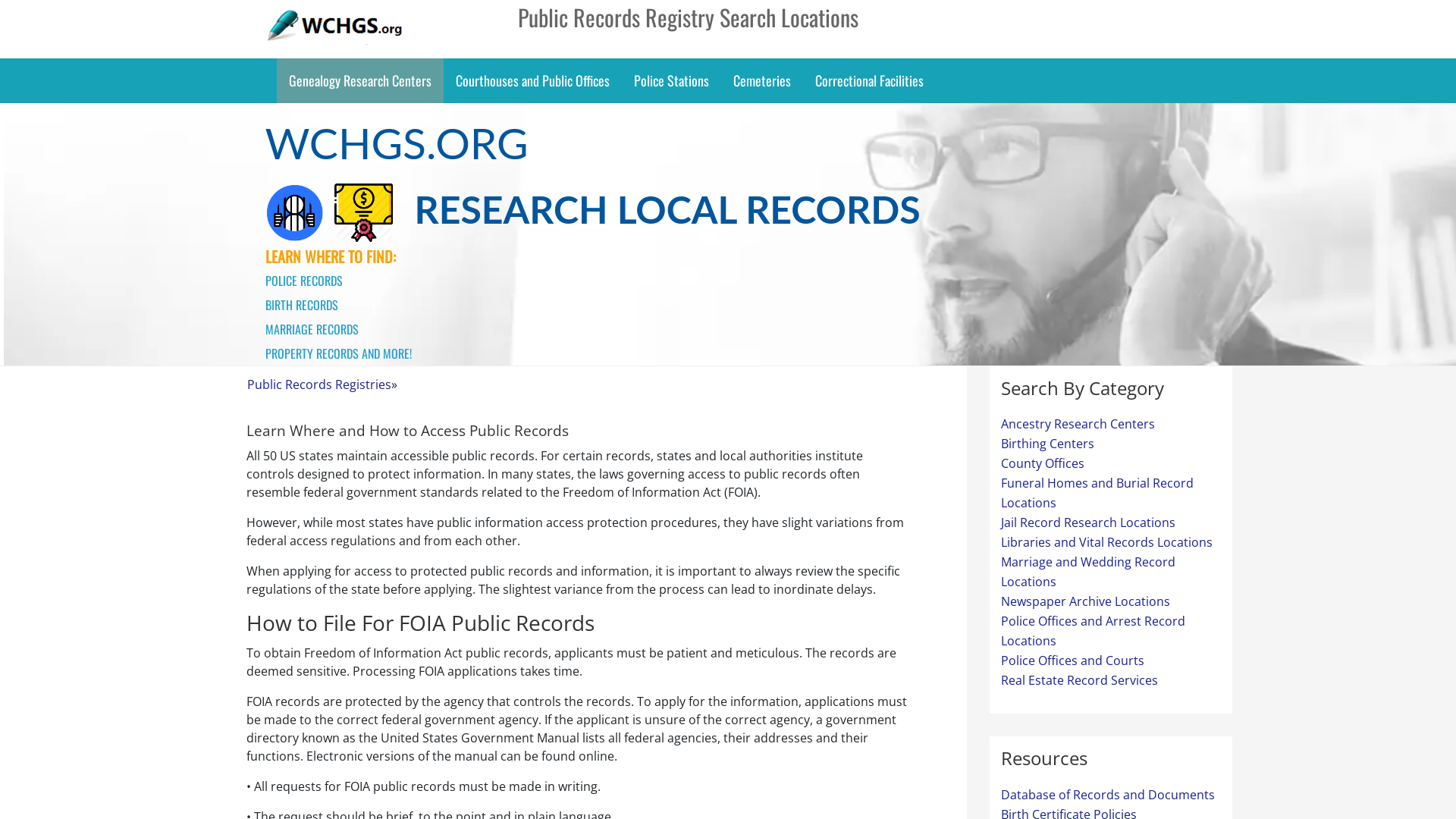 WCHGS.org - Search Local Public Records