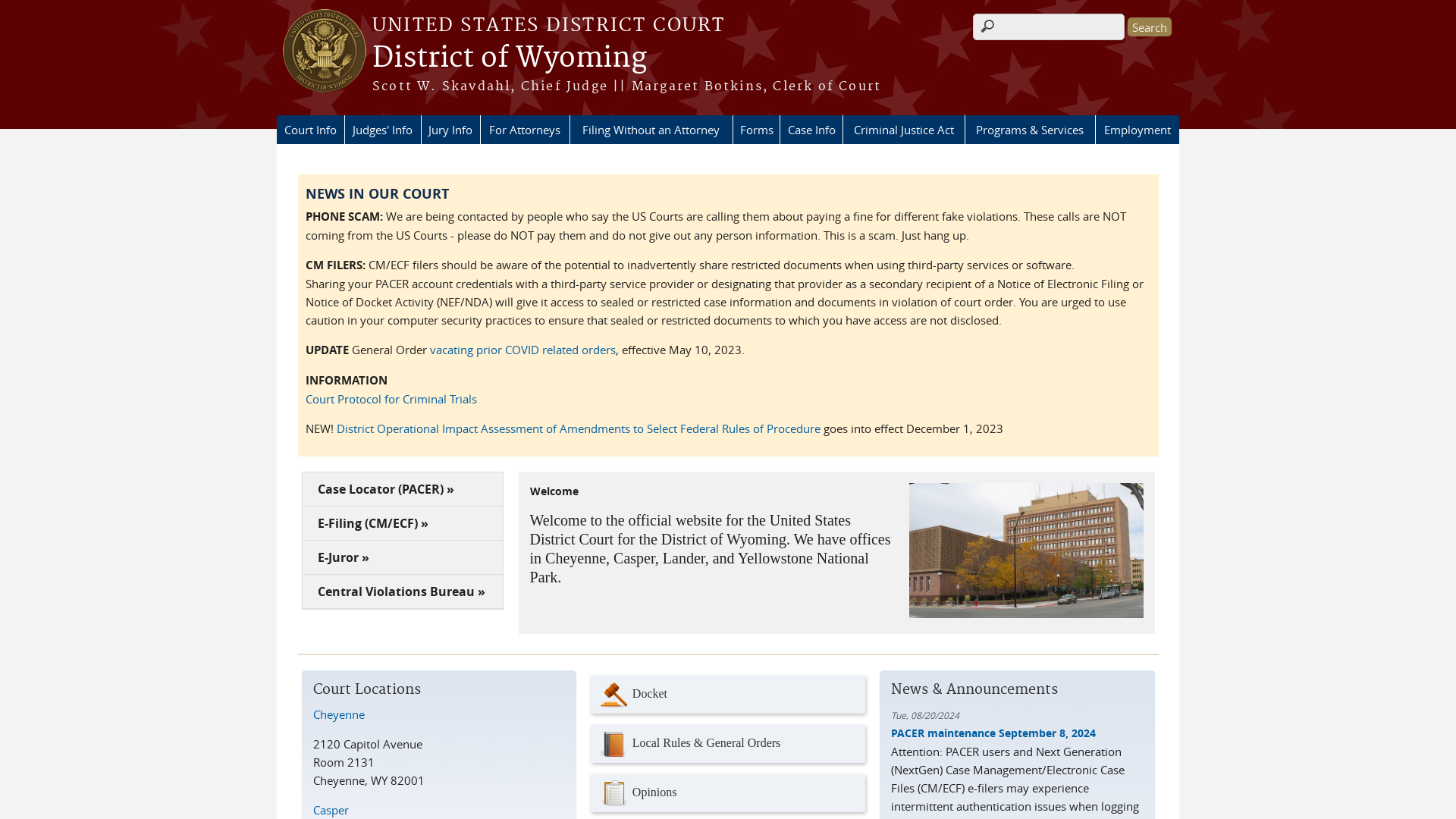 District of Wyoming | United States District Court