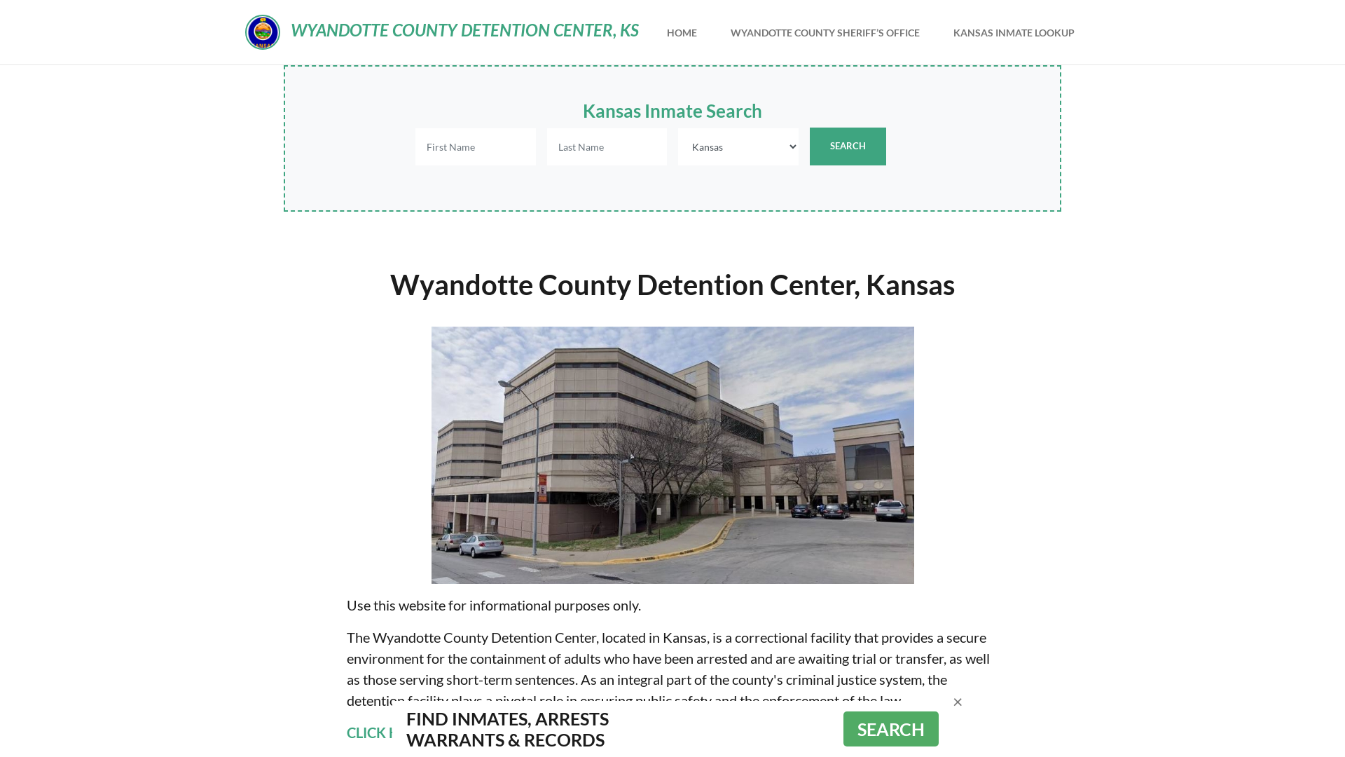 Wyandotte County Detention Center, KS Inmate Roster, Offender Search