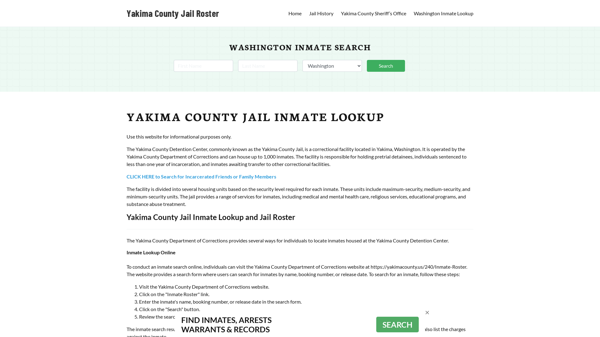 Yakima County Jail Roster Lookup, WA, Inmate Search